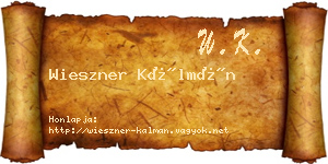 Wieszner Kálmán névjegykártya